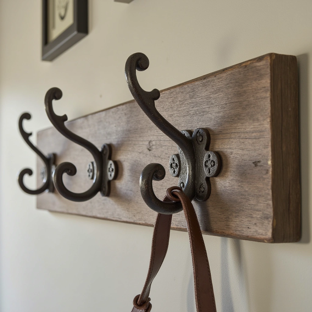 10. Vintage Iron Hooks with Patina