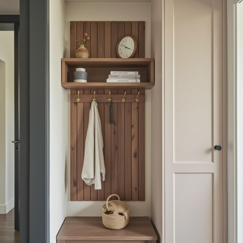 13. Vertical Slat Wall Hook Board