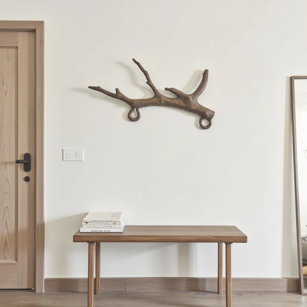 7. Artistic Wall-Mounted Branch Hooks