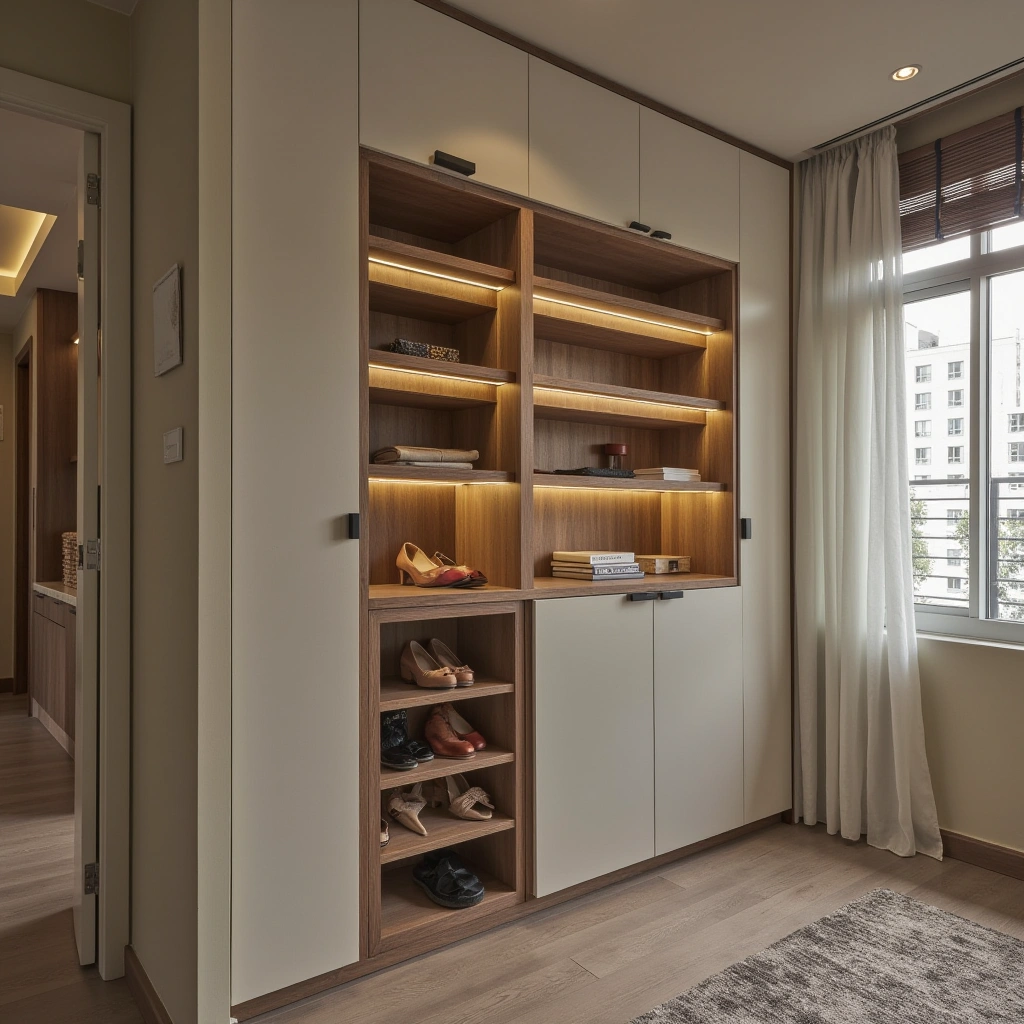 3. Open Shoe Shelves: Display and Organize