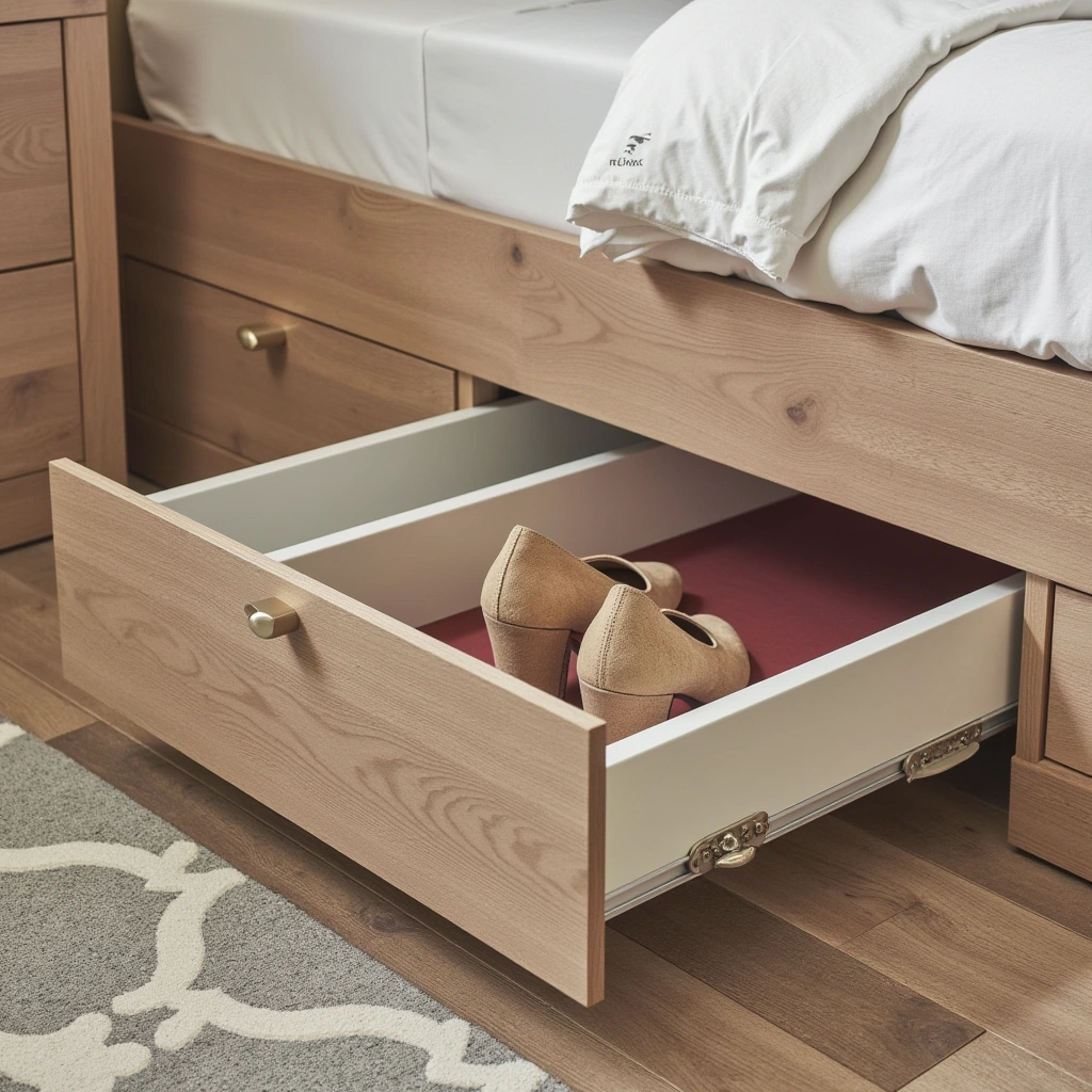 4. Under-Bed Shoe Storage Drawers: Hidden and Handy