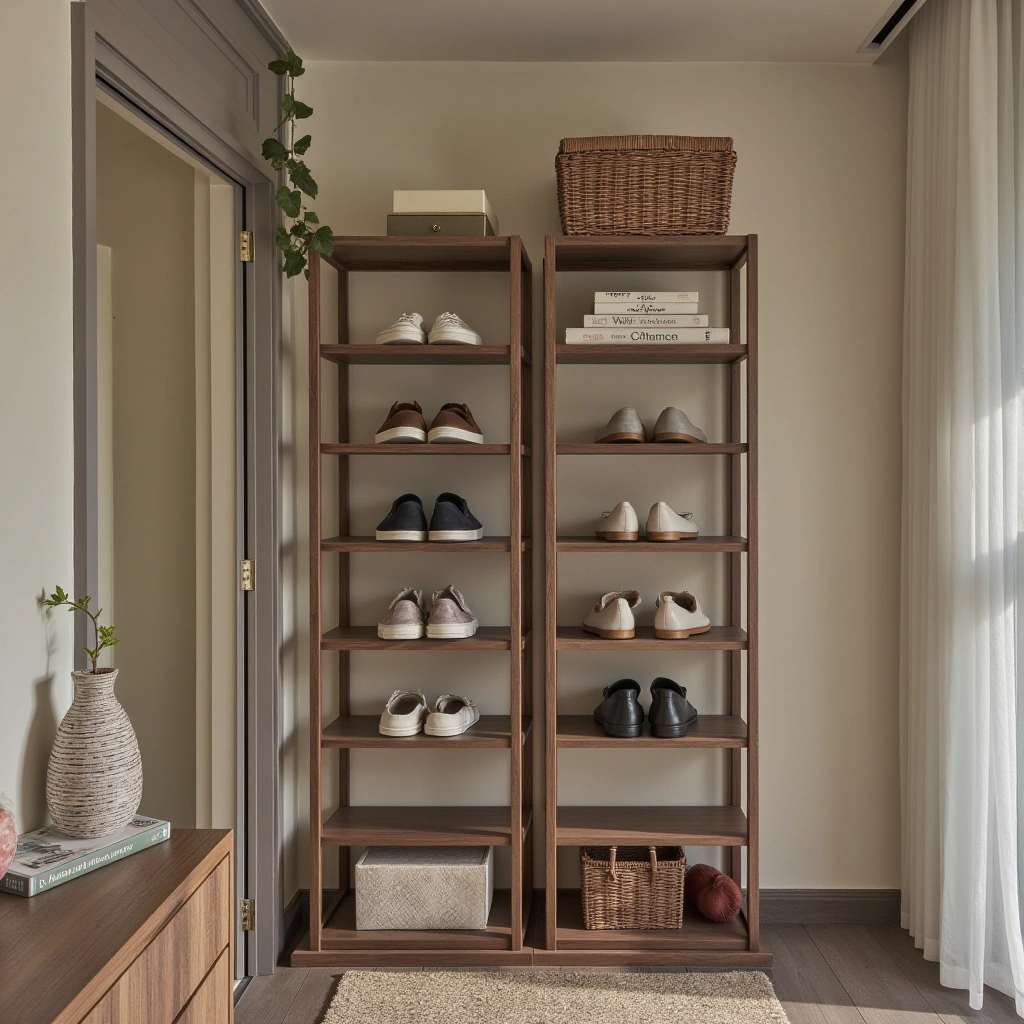 6. Vertical Shoe Racks: Tall and Space-Efficient