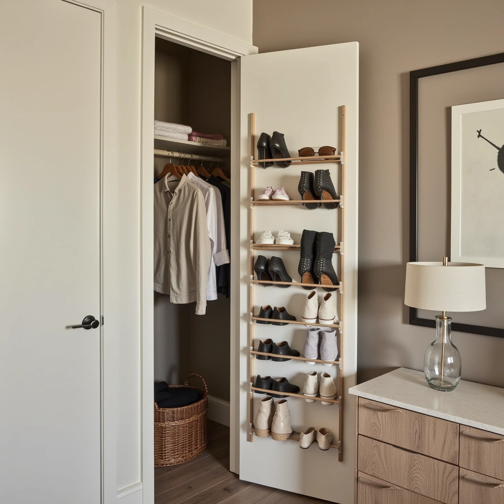 8. Hidden Shoe Storage in Closet Doors: Clever and Compact