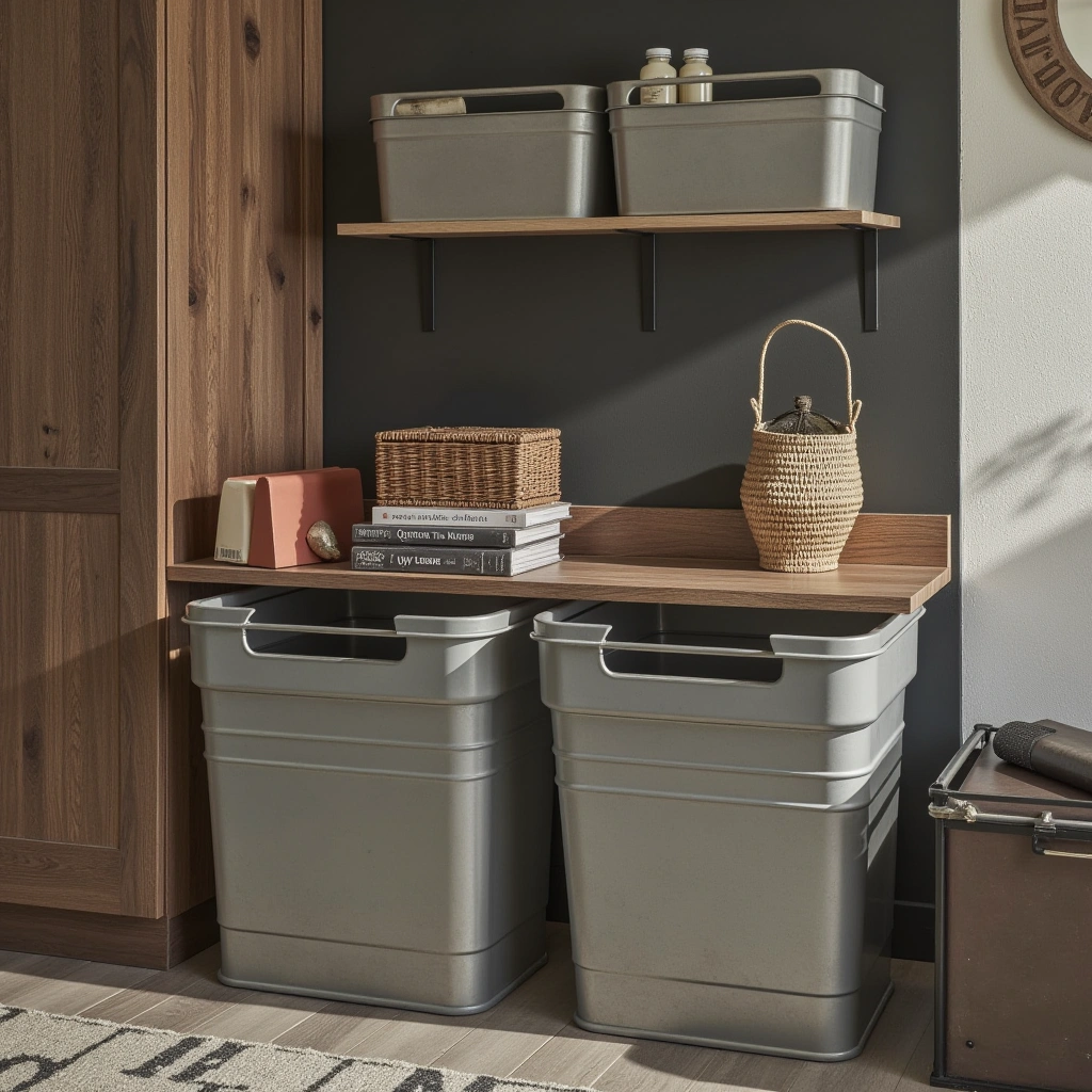 5. Metal Stackable Bins for Industrial Chic
