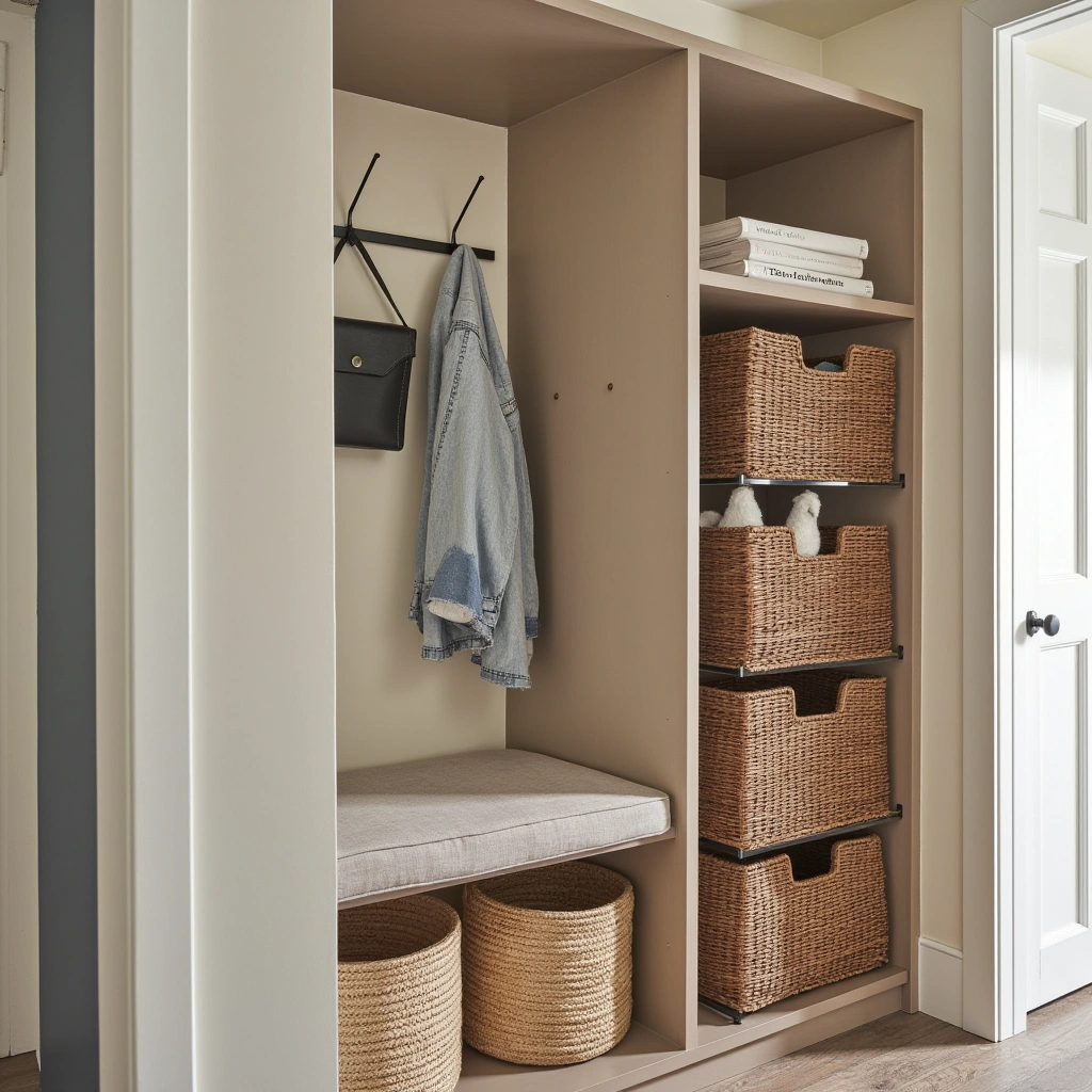 4. Slim Stackable Baskets for Tight Spaces