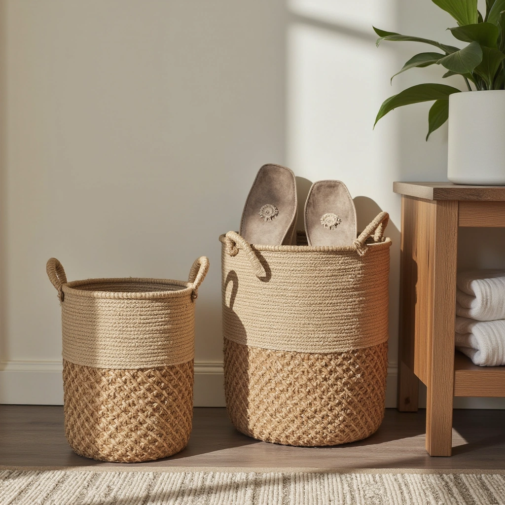 14. Eco-Friendly Jute Baskets for Natural Storage