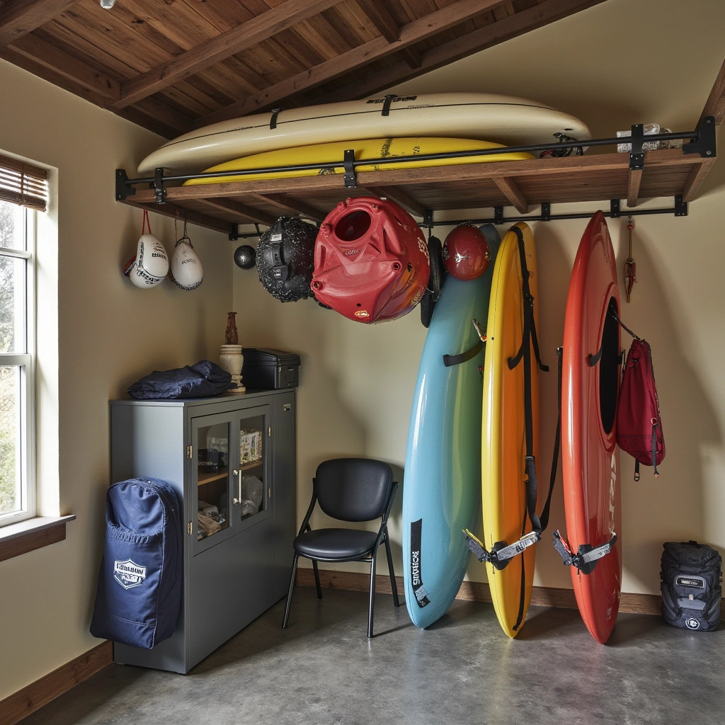 3. Ceiling-Mounted Storage Racks