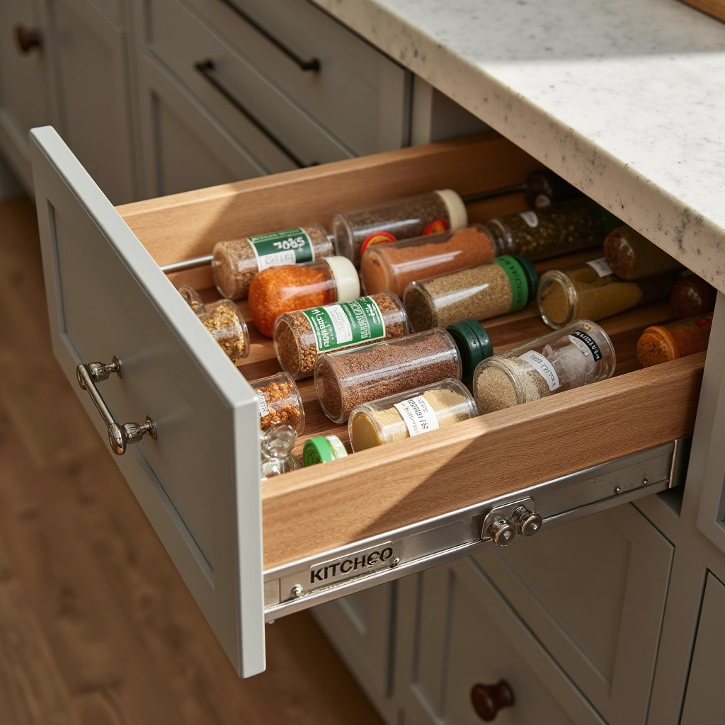 3. Spice Drawer Organizer: Clear and Accessible