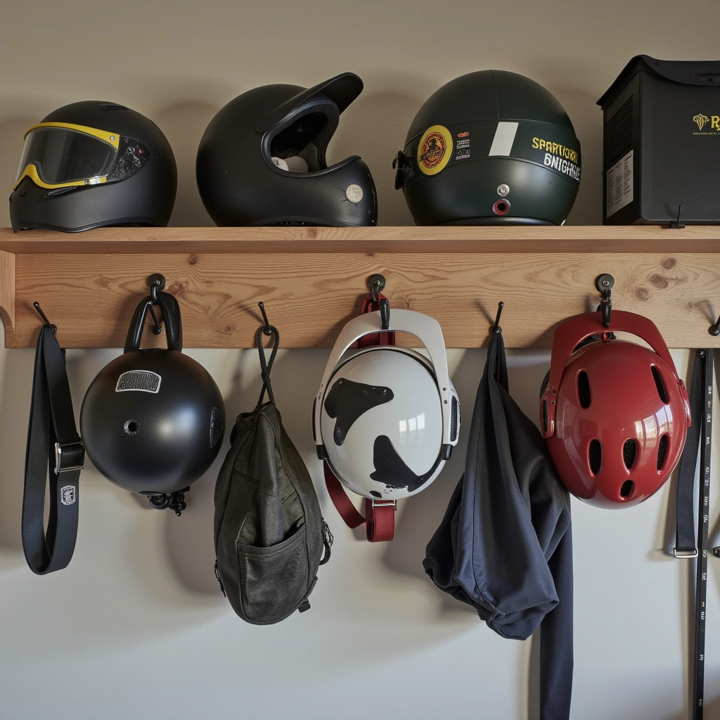 9. Helmet Storage Hooks
