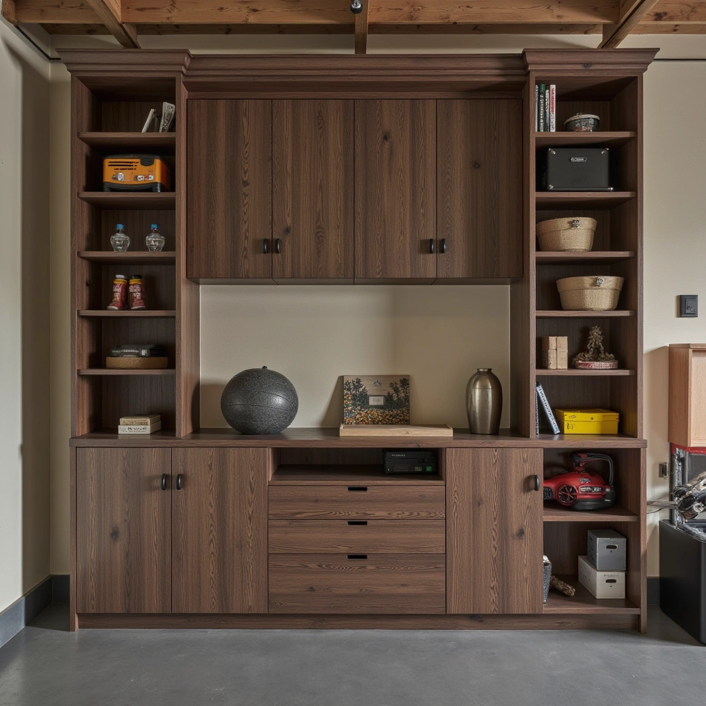 6. Wall-Mounted Cabinets with Integrated Tool Organizers
