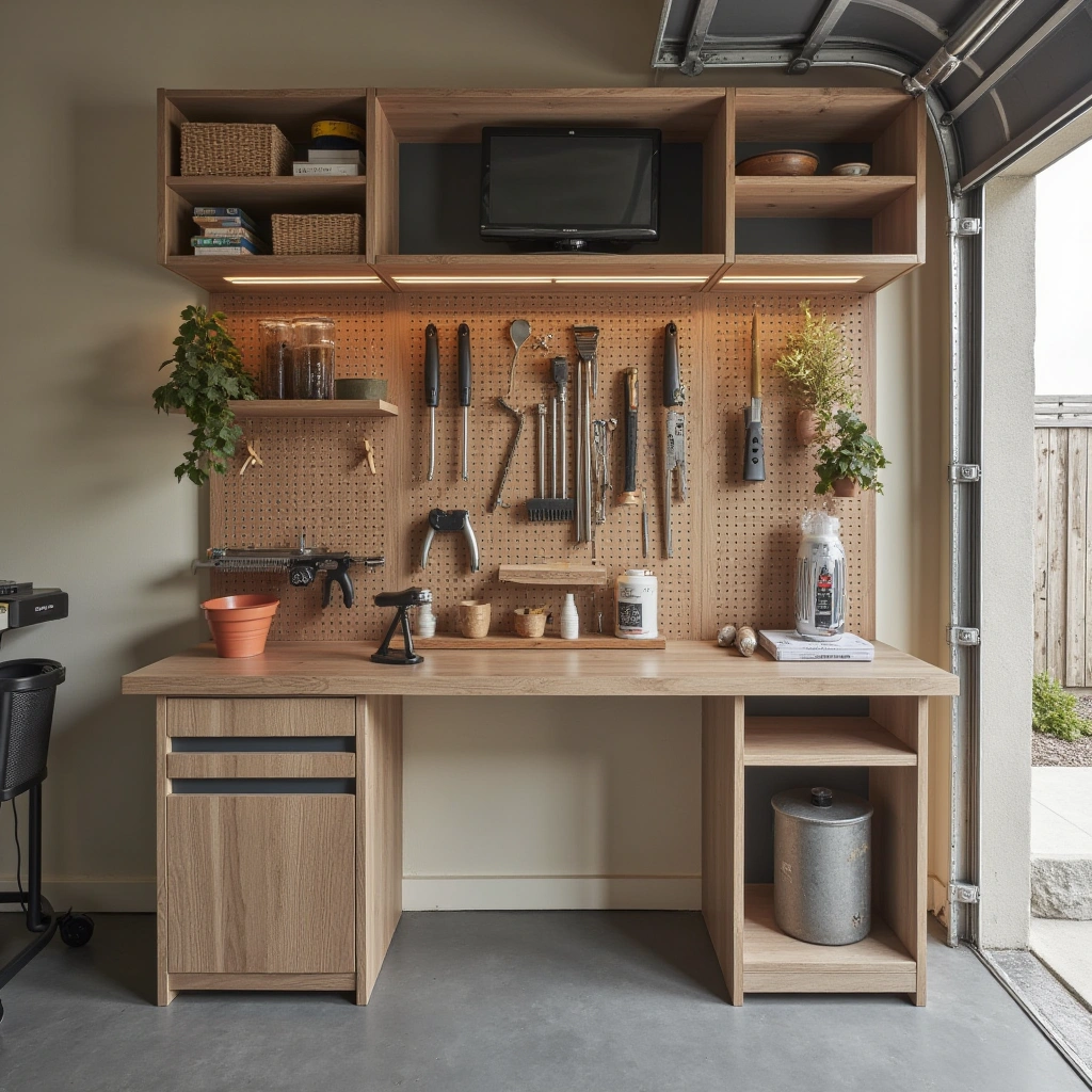 8. Folding Wall-Mounted Tool Station for Space Saving