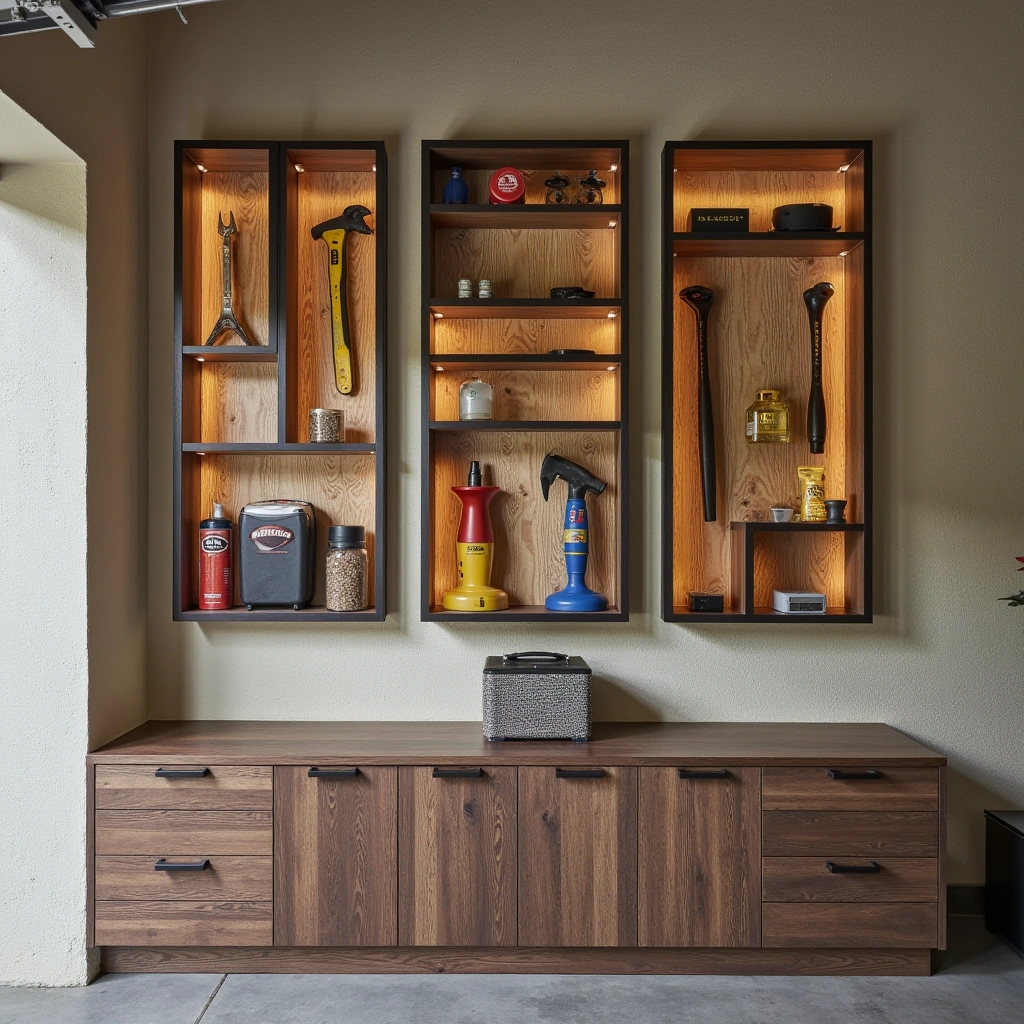 9. Artistic Tool Display with Shadow Boxes