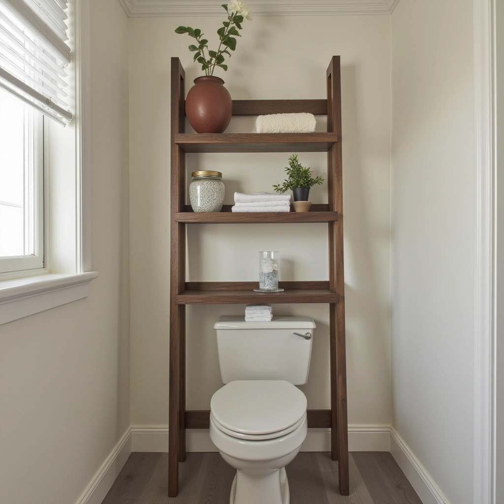 6. Ladder-Style Leaning Shelves