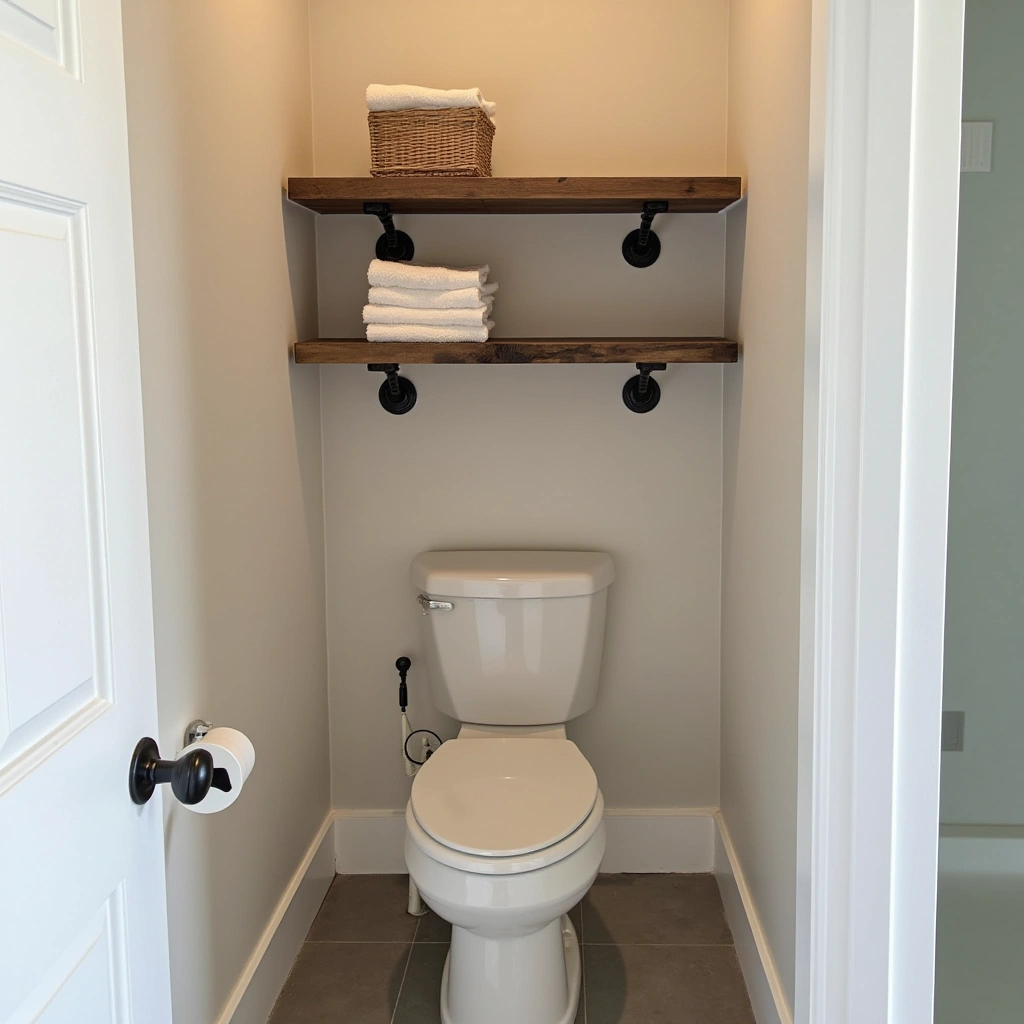 12. Industrial Metal Pipe Shelves