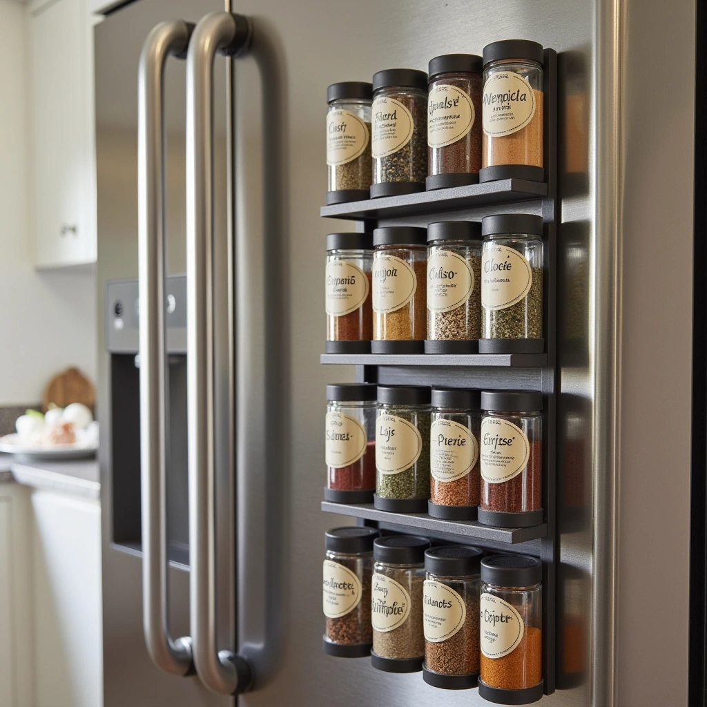 3. Magnetic Spice Jars and Strips: A Fun Vertical Twist