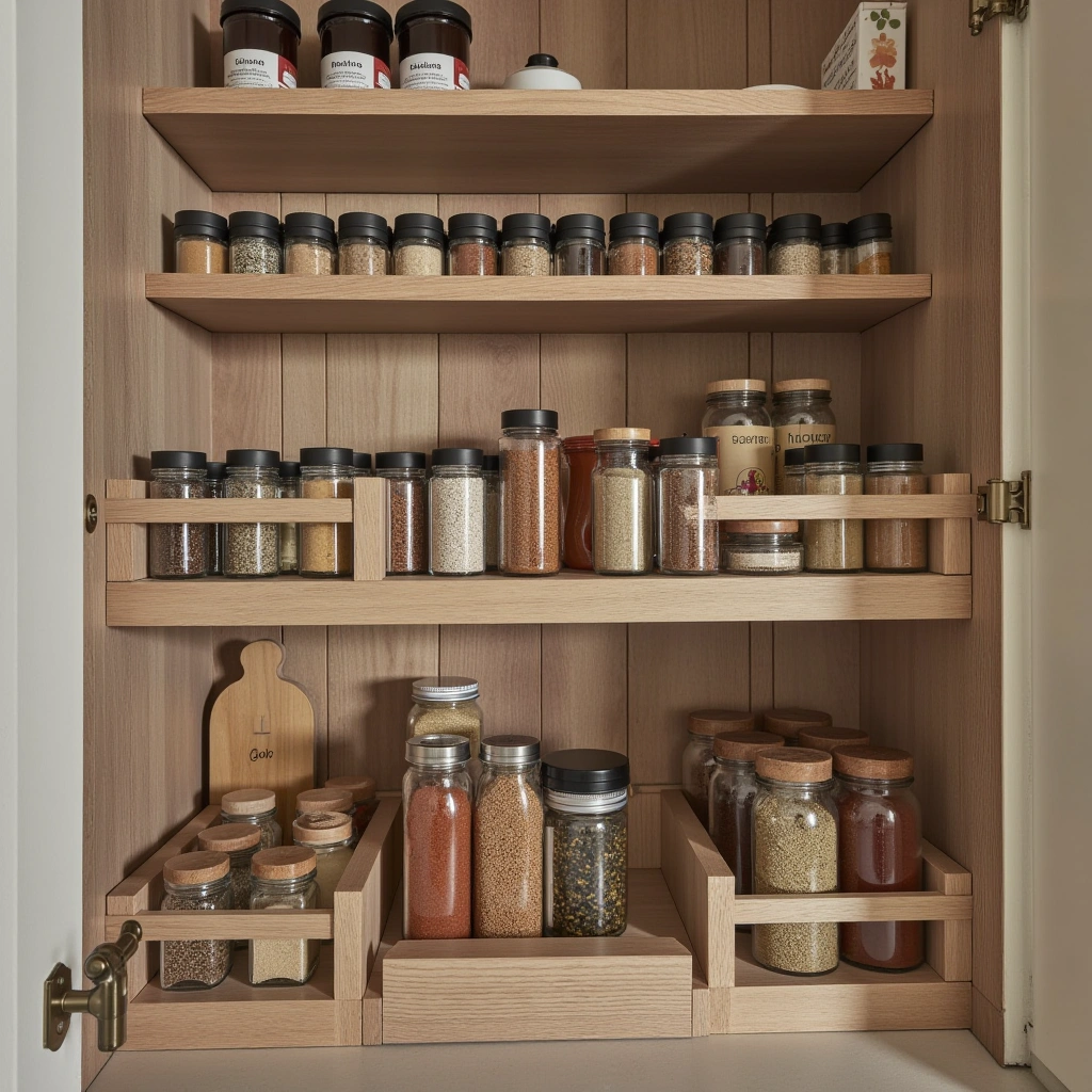 5. Tiered Spice Racks: Better Visibility