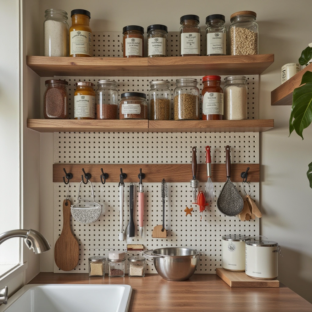 9. Pegboard Spice Organizers: Customized and Creative