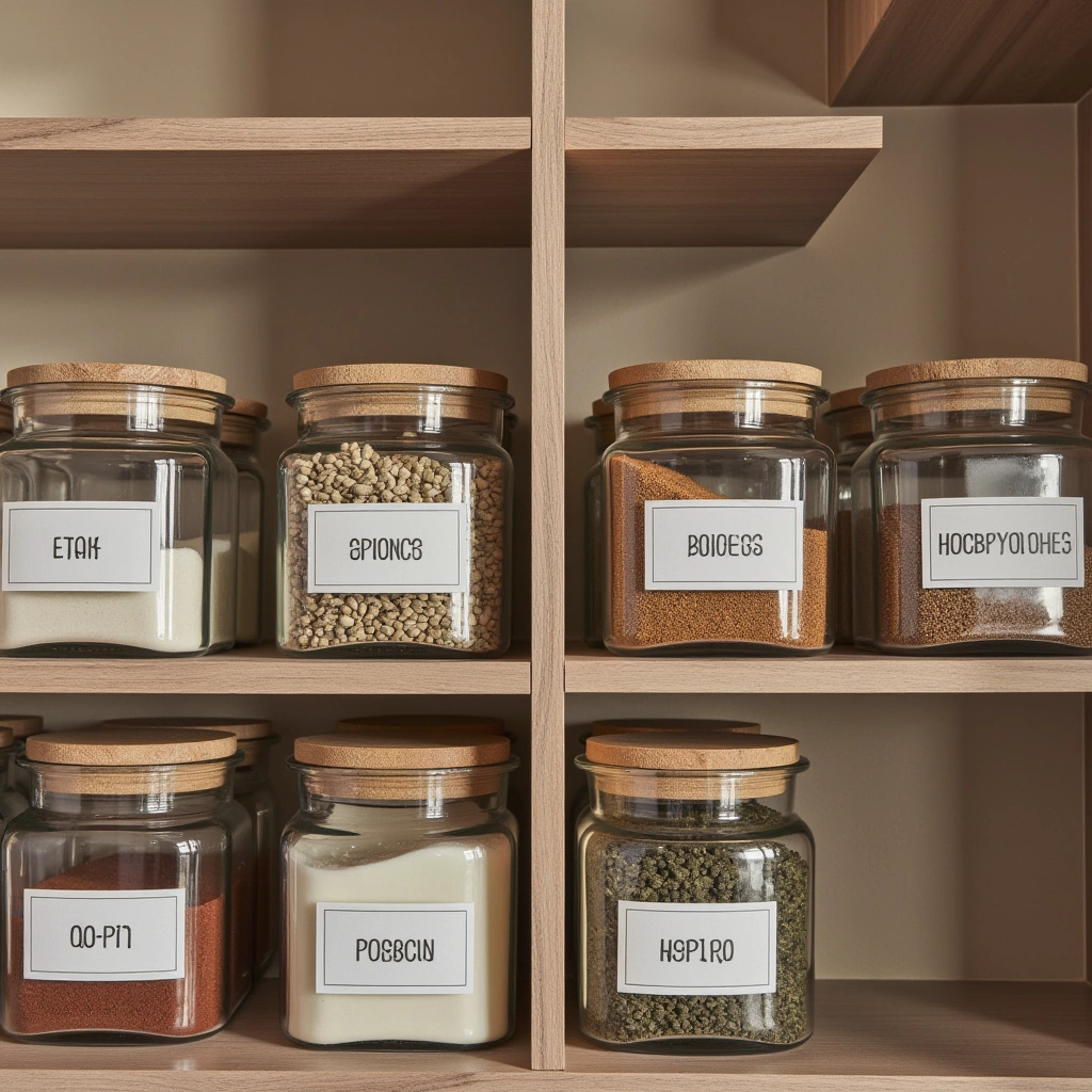 14. Labeled Spice Jar Organizers: Clarity and Style