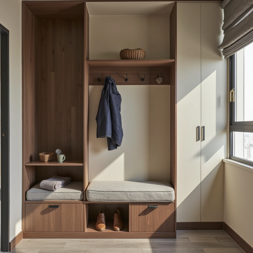 7. Multi-Functional Hall Tree with Hidden Storage and Seating