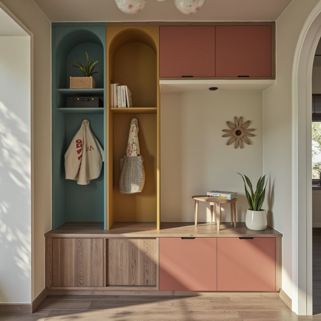 19. Colorful Hall Tree to Add Personality and Fun