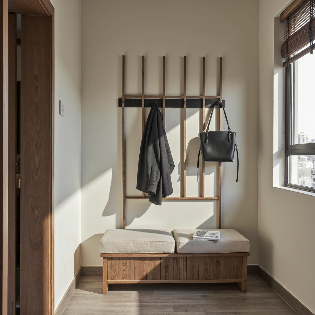 27. Sustainable Hall Tree with Bamboo or Recycled Wood