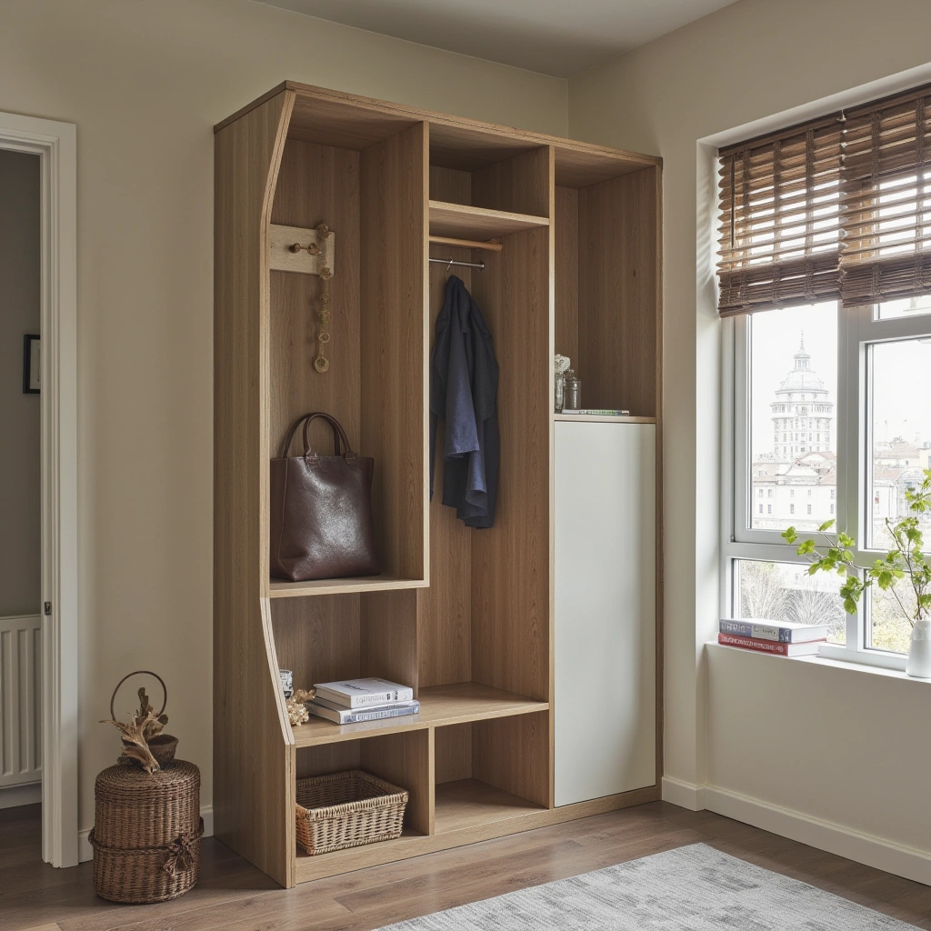 14. Hall Tree with Enclosed Coat Closet