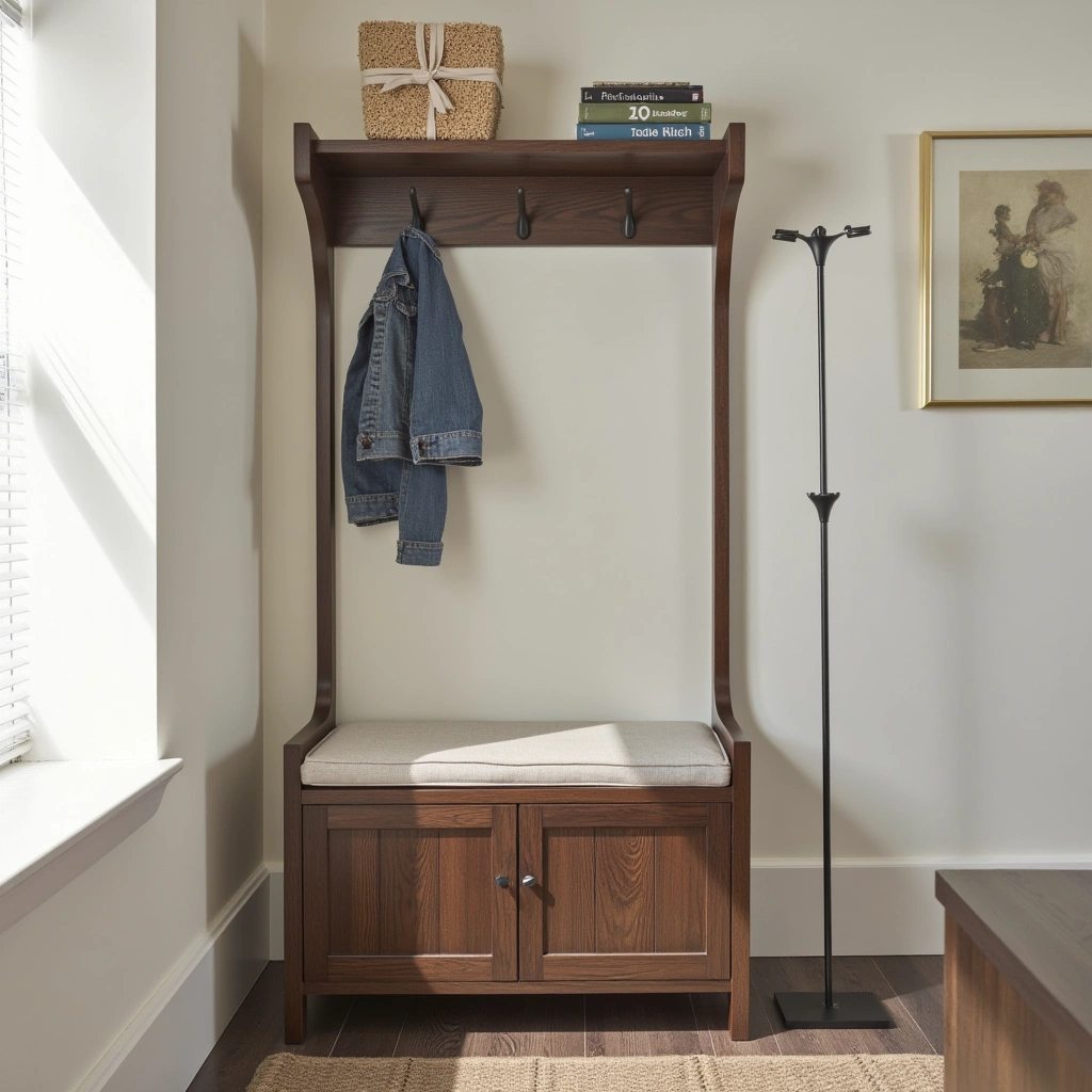 20. Narrow Hall Tree with Built-in Umbrella Stand