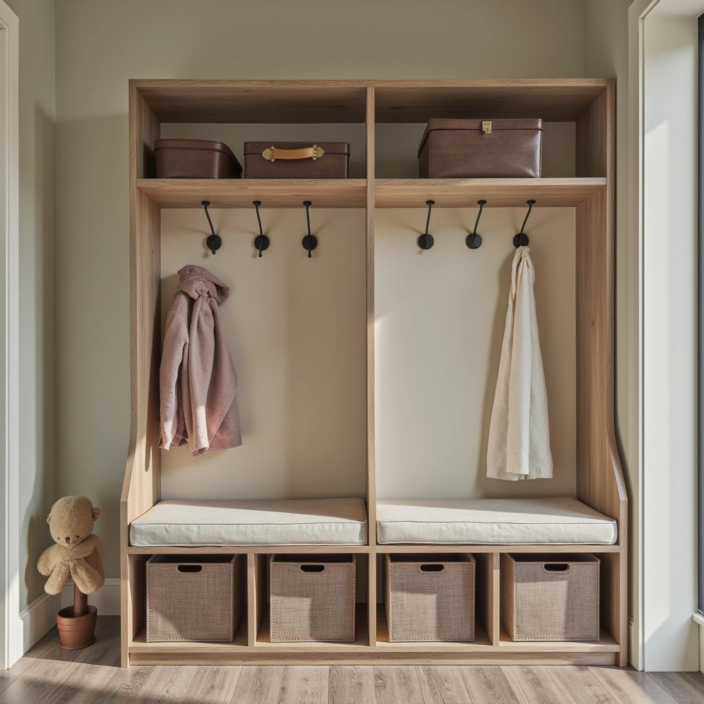 22. Locker-Style Hall Tree with Individual Compartments