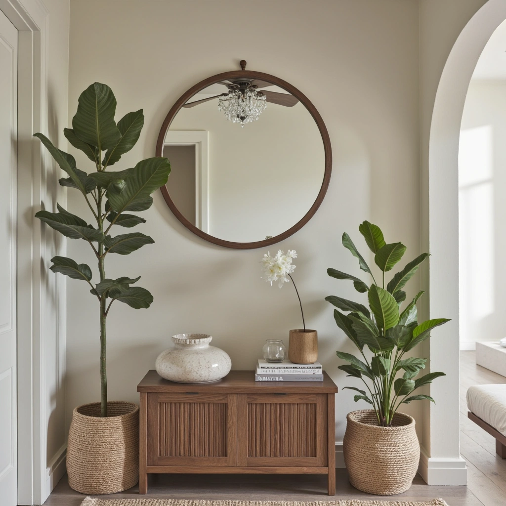 5. Multi-Functional Hall Tree with Mirror