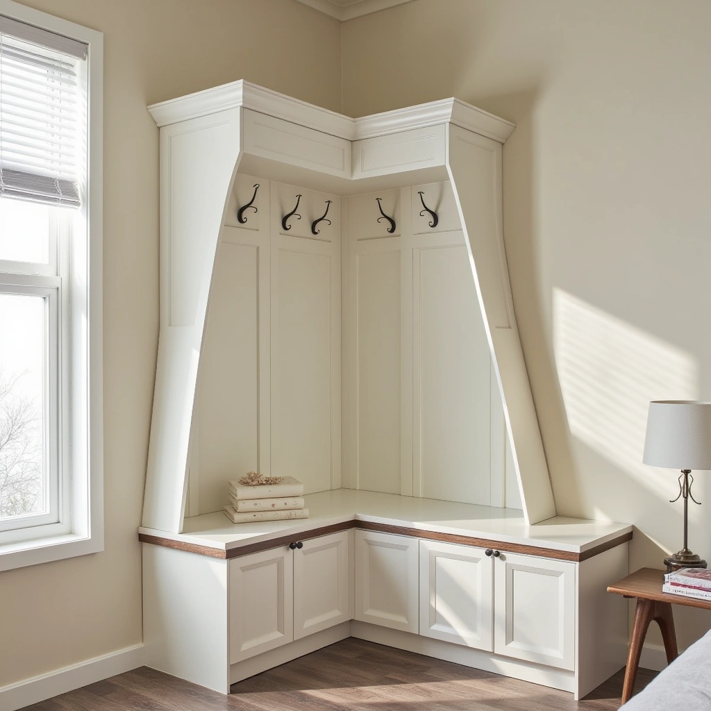 14. Space-Saving Corner Hall Tree