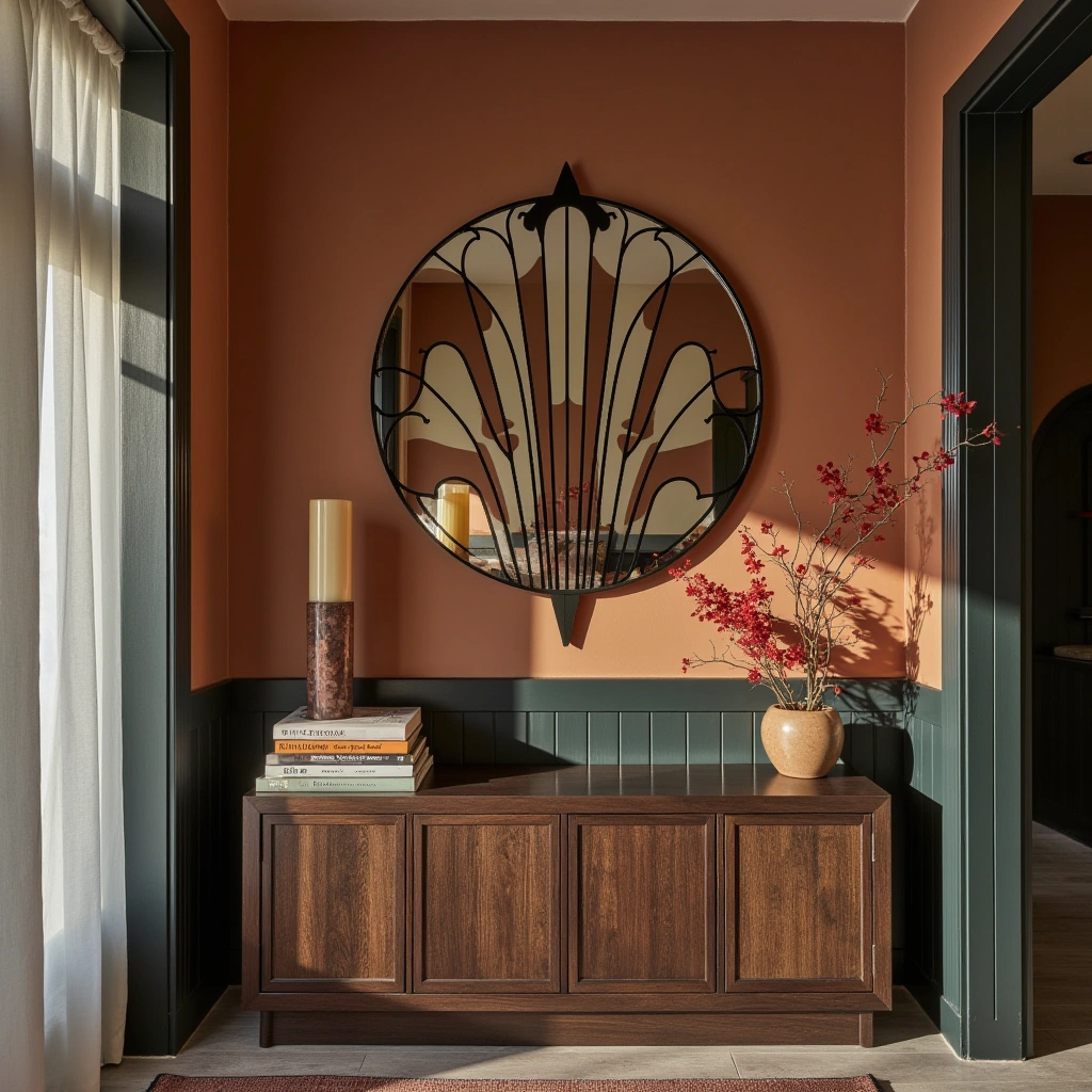 31. Art Deco Hall Tree with Geometric Patterns