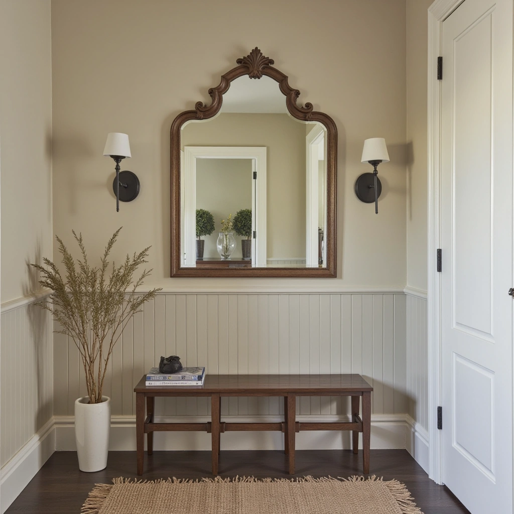 15. Antique Mirror and Wainscoting Combo