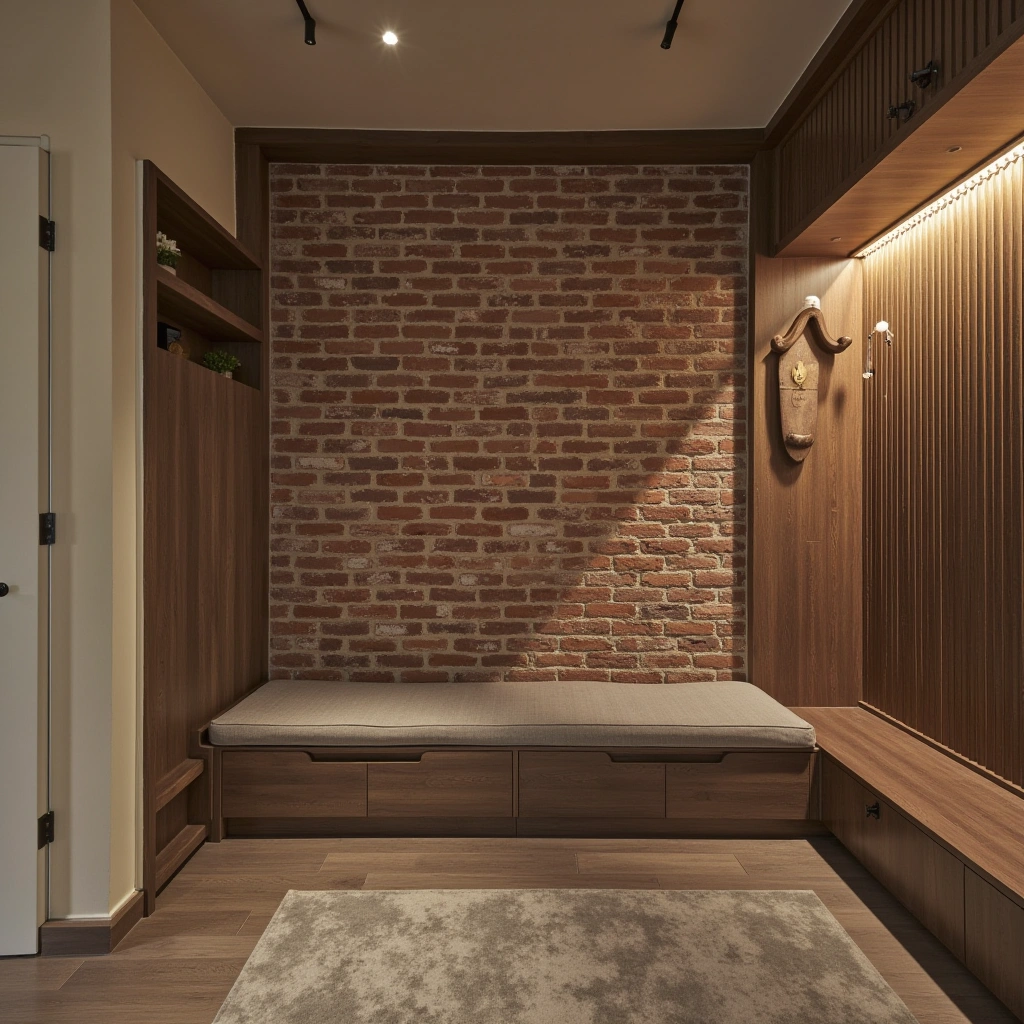 17. Brick Veneer with Warm Wood Accents