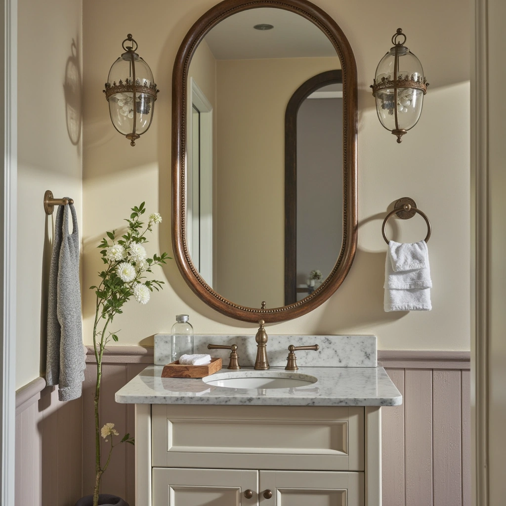 4. Vintage Oval Mirror for Classic Character