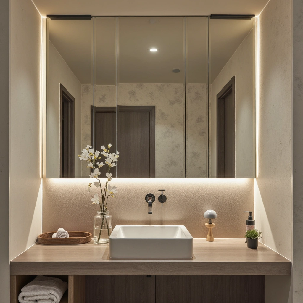 6. Multi-Panel Mirror for Visual Interest