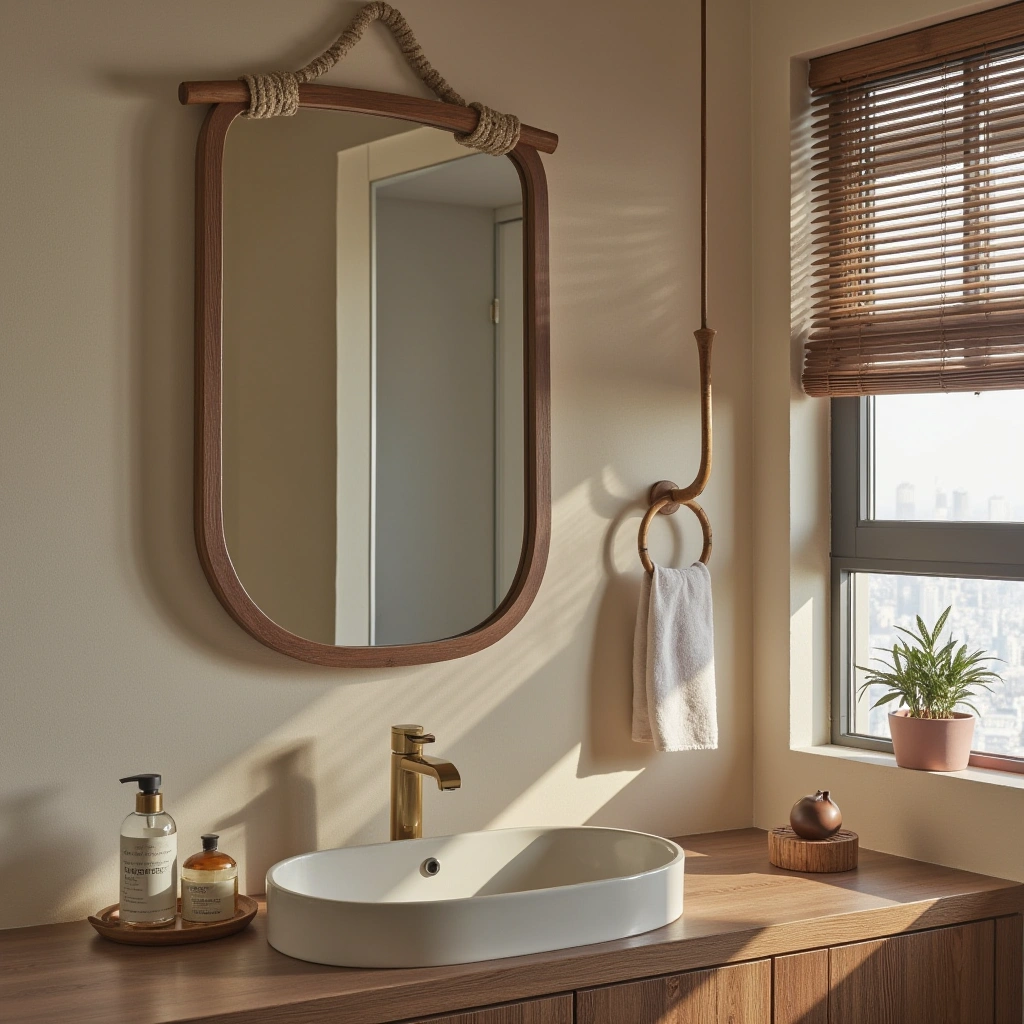 11. Bamboo Framed Mirror for Eco-Friendly Warmth