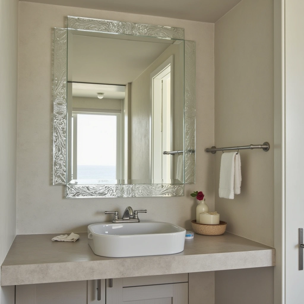 12. Etched Glass Mirror for Subtle Design Detail
