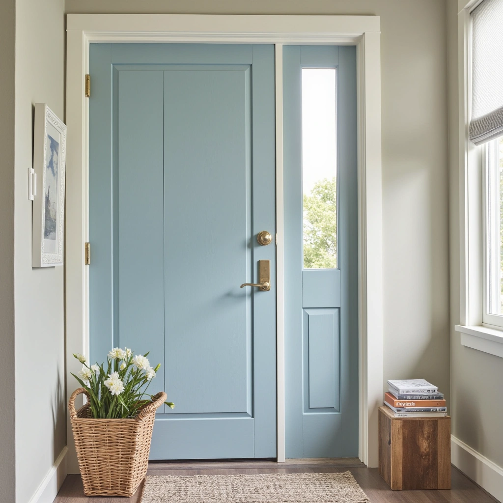 4. Light Blue Painted Door: Instant Coastal Statement