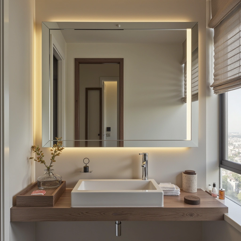 1. Frameless Minimalist Mirror